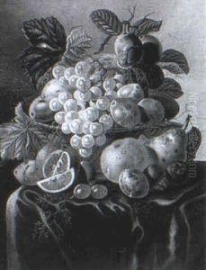 A Still Life Of Fruit On A Table by Johannes Cornelis de Bruyn