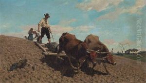 Oxen Ploughing by Stefano Bruzzi