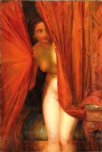 Fausse Timidite, Ou Les Rideaux Rouges by Mikhail Vasilievich Bryansky