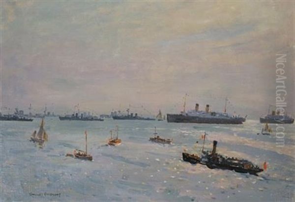 Untitled (harbour With Naval Ships) - view 1