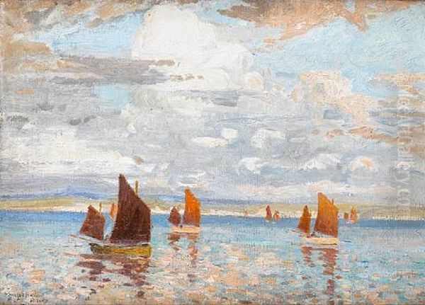 Fishing Boats Off St. Ives - view 1