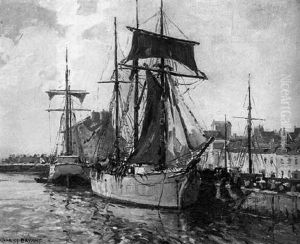 The Blue Boat, "concarneau" by Charles David Jones Bryant
