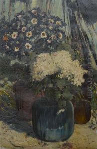 Still Life Flowers In Vase by Everett Lloyd Bryant