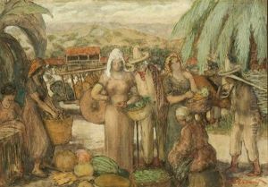 Figures In Pueblo Landscape