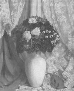 Floral Still Life With Lace Curtains Floral Still Life With Lace Curtains