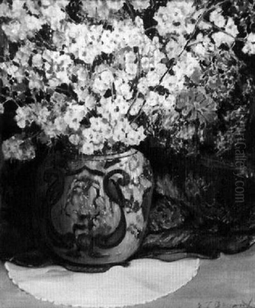 Still Life Of Apple Blossoms In A Chinese Jar - view 1