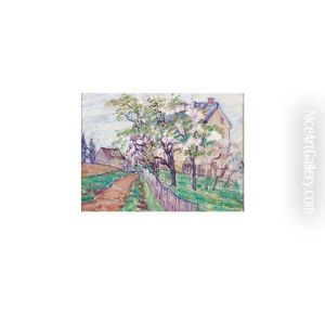 Country Road With House And Barn by Maude Drein Bryant