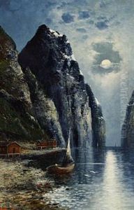 Views Of Norwegian Fiords (pair) by Olav Brysterp