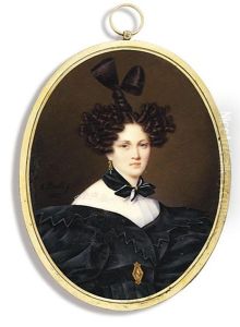 Countess Tolstaia, In Black Dress With Zig-zag Border And Large Puffed Sleeves Countess Tolstaia, In Black Dress With Zig-zag Border And Large Puffed Sleeves