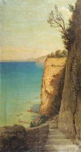 Vue De La Falaise Et Des Cabanes De Pecheurs En Contrebas
