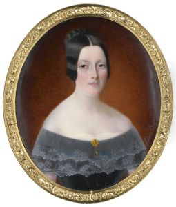 Portrait Der Josephine-elisabeth Le Francois (1807-1884), Geb. Gaugain, Gemahlin Des Nestor Le Francois, In Schwarzem Kleid Mit Weissem Spitzenrand