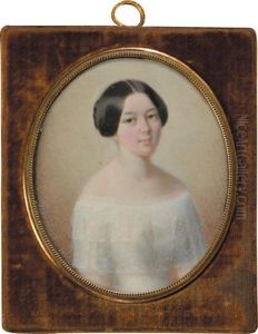 Portrait De Jeune Femme A La Robe Blanche
