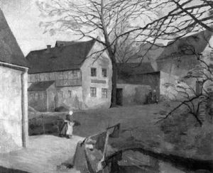 Dorfstrase Am Vorfruhlingsmorgen