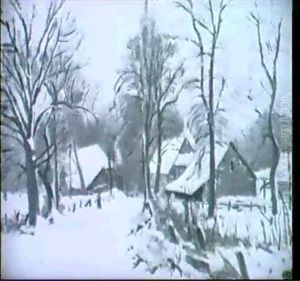 Dorfstrasse In Fischerhude, Im Schnee