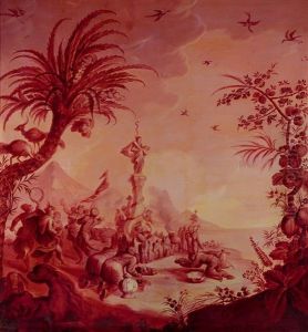 Grande Chinoiserie En Camaieu Rose by Jacques Francois Van der Buch
