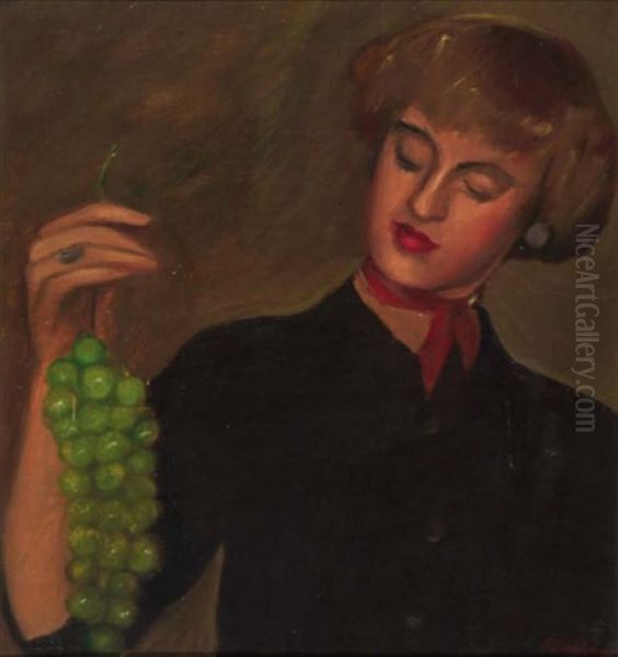 Woman With Grapes - view 1