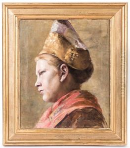 Costume Girl With Gold Hood by Josef Bueche