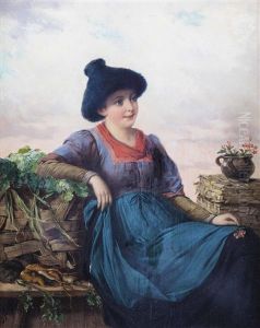 Die Hubsche Gemusebauerin by Josef Bueche
