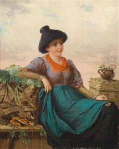 Gemuseverkauferin by Josef Bueche