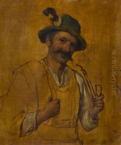 Tyrolean Man Smoking by Josef Bueche