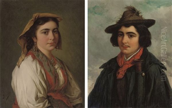 An Italian Boy In A Hat (+ An Italian Girl In A Headscarf; Pair) - view 1