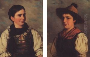 Tyrolean Peasant Girl by Josef Bueche