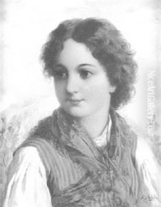Brustbildnis Eines Jungen Madchens In Tracht by Josef Bueche