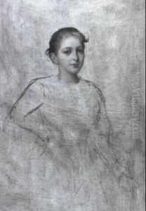 Portrat Eines Madchens (a Sketch) by Josef Bueche