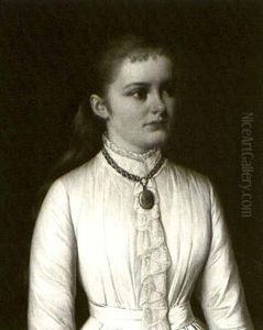 Young Girl In A White Dress by Josef Bueche