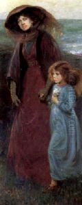 Portrait Of Mrs. Muriel Waddington And Her Daughter Joan by Charles A. Buchel