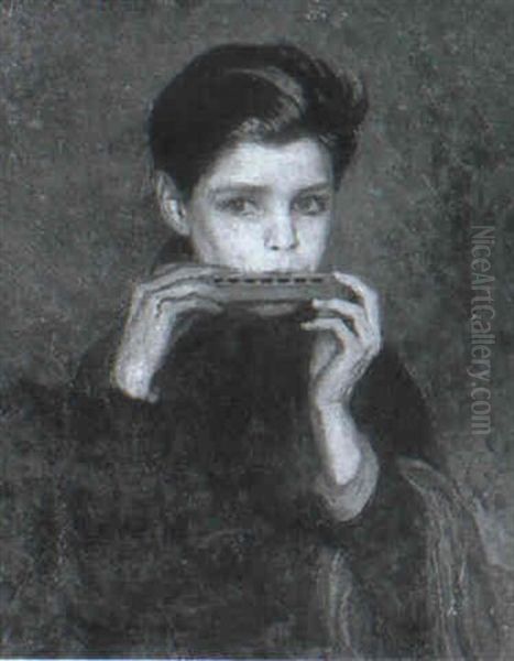 Portrait Of Philip Buchel With A Harmonica - view 1