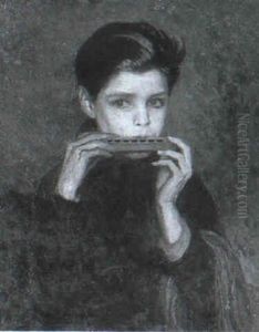 Portrait Of Philip Buchel With A Harmonica Portrait Of Philip Buchel With A Harmonica