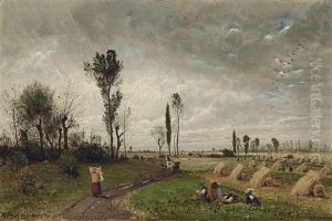 Landscape With Rural Figures by Karl Buchholz