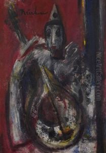 Harlequin Playing A Lute Harlequin Playing A Lute