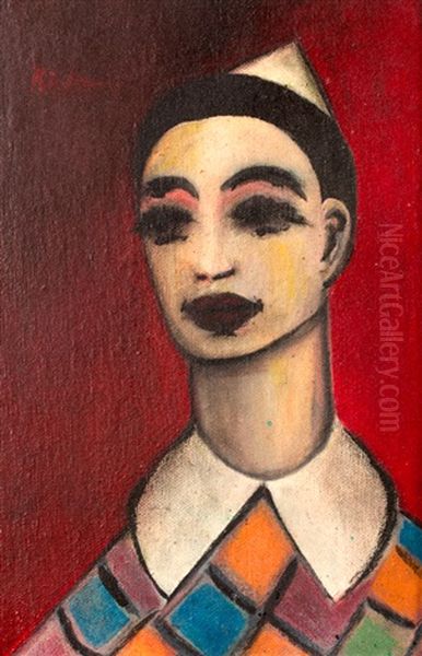Harlequin With A Brightly Patterned Jacket - view 1