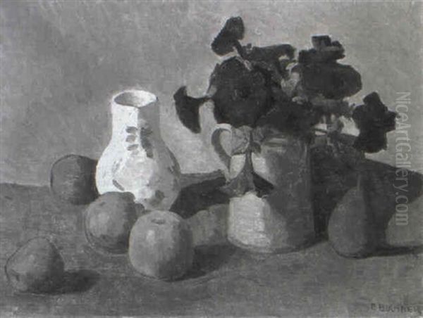 Stilleben Mit Fruchten, Wasserkrug Und Betunien - view 1