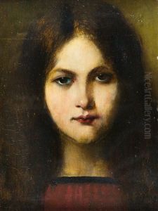 Bildnis Eines Jungen Madchens Mit Dunklem Haar by Georg Buchner