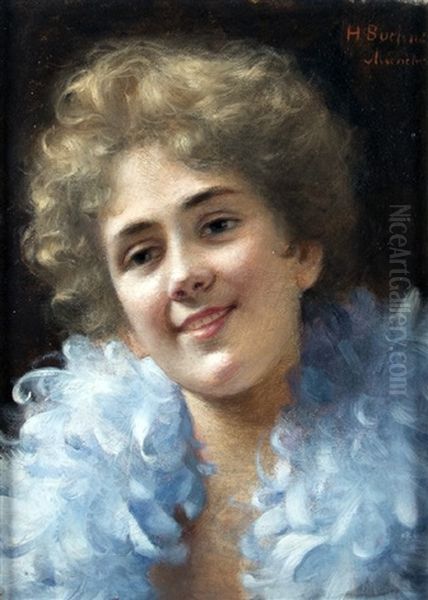 Young Woman With Feather Stole - view 1