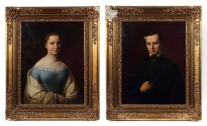 Damen- Und Herrenportrait (pair) by Johann Georg Buchner