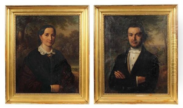 Bildnis Des Weisgerbermeisters Wilhelm Friedrich Eckstein (geb. 1781 In Stuttgart, Sohn Des Leonhard Johann Eckstein Und Der Christiane Barbara Kunz) & Bildnis Einer Jungen Frau (pair) - view 1