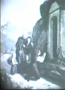 Pilgergang: Familie Vor Einer Bergkapelle