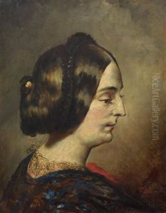 Pair Of Works: Portraits Of A Lady And Gentleman. Jeanette Sharpin-carrington / John Fairgray Sharpin by Frank Buchser