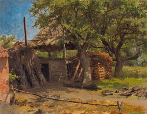 Sommerliche Bauernhofpartie by Frank Buchser