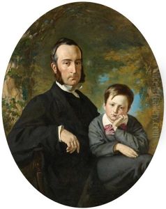 Vater Und Sohn- Thomas Hopewell Und Sein Sohn Timothy by Frank Buchser