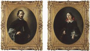 Bildnis Eines Herrn (+ Bildnis Einer Dame; Pair) by Frank Buchser