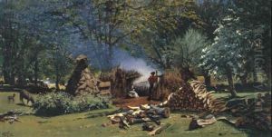 K"hler In Den W,ldern Von New Forest by Frank Buchser