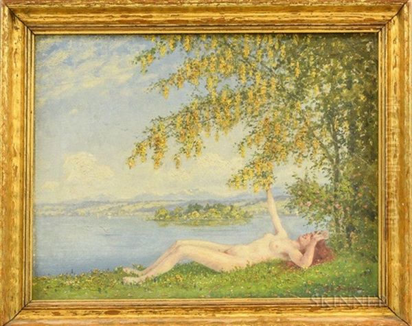 Reclining Nude By A Lake Shore - view 1