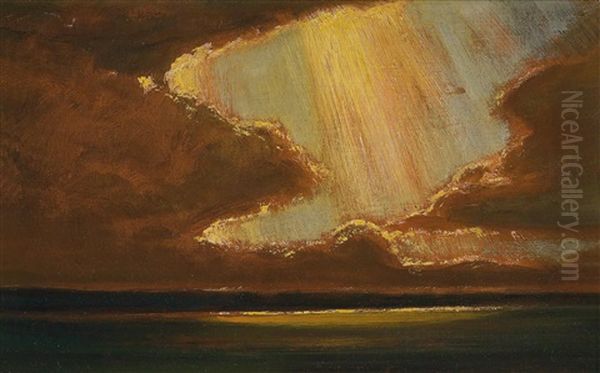 Wolkenstudie Mit Durchbrechenden Sonnenstrahlen Uber Dem Meer - view 1