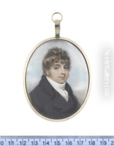 A Gentleman, Wearing Black Coat, White Chemise, Stock And Cravat