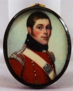 Portrait Of An Officer Of The Light Company 25th Foot, Depicted In A Crimson Jacket